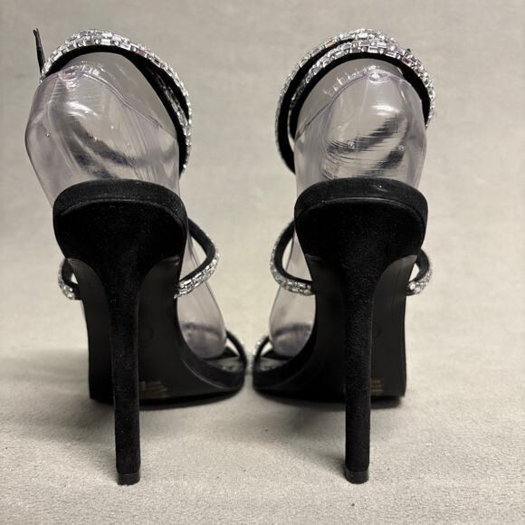 JLO Jennifer Lopez  xREVOLVE Star Sandal Heels in Black Size 8.5 - Picture 6 of 12